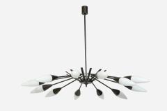  Stilnovo Stilnovo chandelier in patinated brass Italy circa 1960s - 4317708