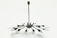  Stilnovo Stilnovo chandelier in patinated brass Italy circa 1960s - 4317710