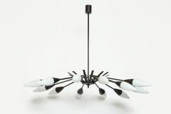  Stilnovo Stilnovo chandelier in patinated brass Italy circa 1960s - 4317712