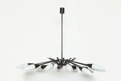  Stilnovo Stilnovo chandelier in patinated brass Italy circa 1960s - 4317714