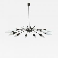  Stilnovo Stilnovo chandelier in patinated brass Italy circa 1960s - 4319437
