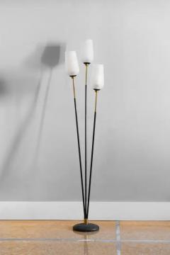  Stilnovo Stilnovo floor lamp from the 70s made of metal brass and satin glass - 3485148