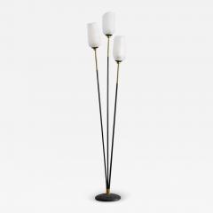  Stilnovo Stilnovo floor lamp from the 70s made of metal brass and satin glass - 3514627