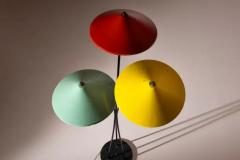  Stilnovo Stilnovo floor lamp in metal with colored lampshades Italy 1950s - 3650978