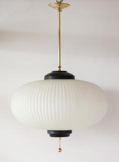  Stilnovo Stilnovo ribbed milk glass globe lantern chandelier - 1023254