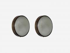  Stilnovo Stilnovo sconces or ceiling lights textured glass and brass Italy circa 1960s - 4450822