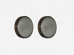  Stilnovo Stilnovo sconces or ceiling lights textured glass and brass Italy circa 1960s - 4450823