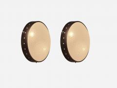  Stilnovo Stilnovo sconces or ceiling lights textured glass and brass Italy circa 1960s - 4450824