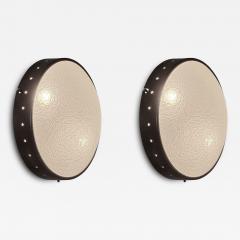  Stilnovo Stilnovo sconces or ceiling lights textured glass and brass Italy circa 1960s - 4454543