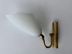  Stilnovo Stilnovo style sconces in opaline glass and brass set of 2 Italy circa 1960s - 4562219