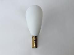  Stilnovo Stilnovo style sconces in opaline glass and brass set of 2 Italy circa 1960s - 4562221