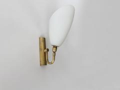  Stilnovo Stilnovo style sconces in opaline glass and brass set of 2 Italy circa 1960s - 4562223