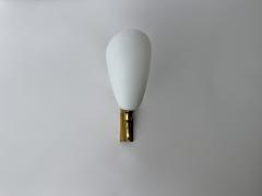  Stilnovo Stilnovo style sconces in opaline glass and brass set of 2 Italy circa 1960s - 4562224