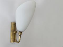  Stilnovo Stilnovo style sconces in opaline glass and brass set of 2 Italy circa 1960s - 4562226