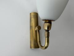  Stilnovo Stilnovo style sconces in opaline glass and brass set of 2 Italy circa 1960s - 4562228