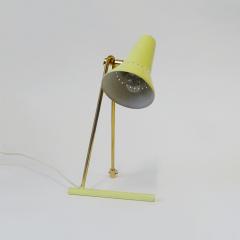  Stilnovo Stilnovo yellow and brass table lamp Italy 1950s - 3495944
