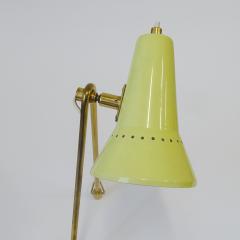  Stilnovo Stilnovo yellow and brass table lamp Italy 1950s - 3495945