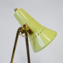  Stilnovo Stilnovo yellow and brass table lamp Italy 1950s - 3495946