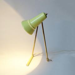  Stilnovo Stilnovo yellow and brass table lamp Italy 1950s - 3495949