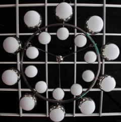  Stilnovo Very Huge Stilnovo Style Murano Glass and Chrome Chandelier - 1033976