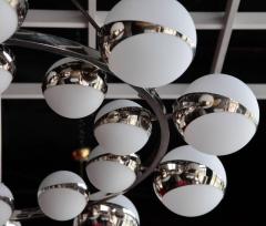 Stilnovo Very Huge Stilnovo Style Murano Glass and Chrome Chandelier - 1033977