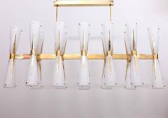 Stilnovo Very Large Murano Glass and Brass Chandelier Attributed to Stilnovo - 553161
