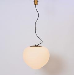  Stilnovo Wire Suspended Opaline Ceiling Pendant by Stilnovo Italy c 1955 - 1795703