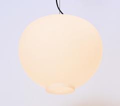  Stilnovo Wire Suspended Opaline Ceiling Pendant by Stilnovo Italy c 1955 - 1795718