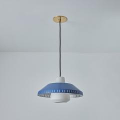  Stockmann Orno 1960s Blue Metal and Opaline Glass Pendant Attributed to Lisa Johansson Pape - 3002624