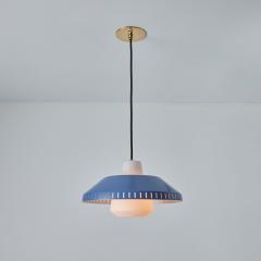  Stockmann Orno 1960s Blue Metal and Opaline Glass Pendant Attributed to Lisa Johansson Pape - 3002628