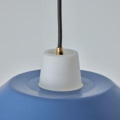  Stockmann Orno 1960s Blue Metal and Opaline Glass Pendant Attributed to Lisa Johansson Pape - 3002633