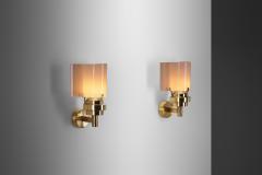  Stockmann Orno Brass and Acrylic Glass Wall Lamps by Stockmann Orno Finland 1960s - 3213421