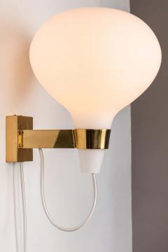  Stockmann Orno Large 1950s Lisa Johansson Pape Bulbo Glass and Brass Wall Lamp for Orno - 2072766