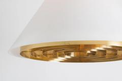  Stockmann Orno Large 1950s Lisa Johansson Pape Model 71 127 Glass Brass Ceiling Lamp - 2448681