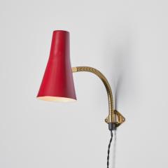  Stockmann Orno Pair of 1950s Lisa Johansson Pape Red Adjustable Wall Lights for Stockmann Orno - 2726491