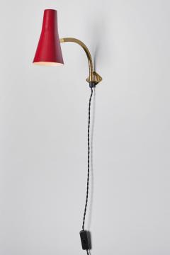  Stockmann Orno Pair of 1950s Lisa Johansson Pape Red Adjustable Wall Lights for Stockmann Orno - 2726492