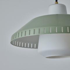  Stockmann Orno Pair of 1960s Metal Opaline Glass Pendants Attributed to Lisa Johansson Pape - 3002574