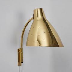  Stockmann Orno Pair of Large 1950s Lisa Johansson Pape 3055 Brass Wall Lamps for Stockmann - 2491398