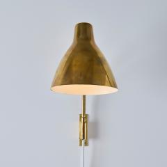  Stockmann Orno Pair of Large 1950s Lisa Johansson Pape 3055 Brass Wall Lamps for Stockmann - 4000819