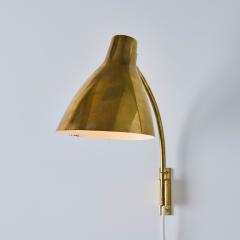  Stockmann Orno Pair of Large 1950s Lisa Johansson Pape 3055 Brass Wall Lamps for Stockmann - 4000825