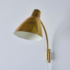  Stockmann Orno Pair of Large 1950s Lisa Johansson Pape 3055 Brass Wall Lamps for Stockmann - 4000826