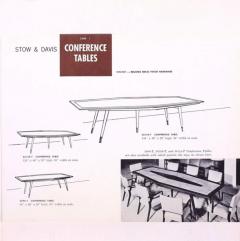  Stow Davis Furniture Co 10 Conference or Dining Table by Giacomo Buzzitta for Stow Davis Walnut Brass - 3059711