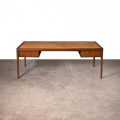  Stow Davis Furniture Co 1960s Stow Davis Walnut and Olive Burl Executive Diplomat s Desk - 4805207