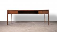  Stow Davis Furniture Co 1960s Stow Davis Walnut and Olive Burl Executive Diplomat s Desk - 4805212