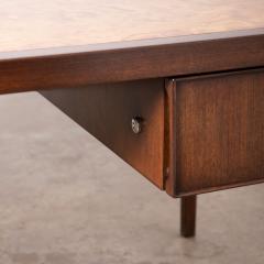  Stow Davis Furniture Co 1960s Stow Davis Walnut and Olive Burl Executive Diplomat s Desk - 4805214