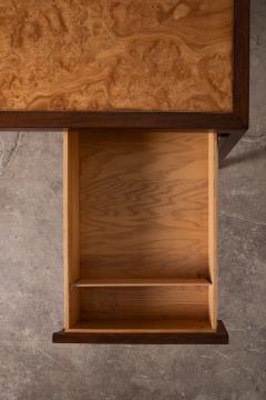  Stow Davis Furniture Co 1960s Stow Davis Walnut and Olive Burl Executive Diplomat s Desk - 4805215
