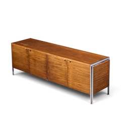  Stow Davis Furniture Co Alexis Yermakov for Stow Davis Electra Series Walnut and Chrome Credenza - 4717478