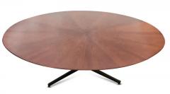  Stow Davis Furniture Co Florence Knoll Style Stow Davis Oval Dining Conference Table Desk Walnut Bronze - 3020213