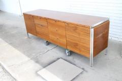  Stow Davis Furniture Co Mid Century Modern Walnut and Aluminium Desk by Alexis Yermakov for Stow Davis - 3211666
