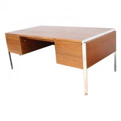  Stow Davis Furniture Co Mid Century Modern Walnut and Aluminium Desk by Alexis Yermakov for Stow Davis - 3211672